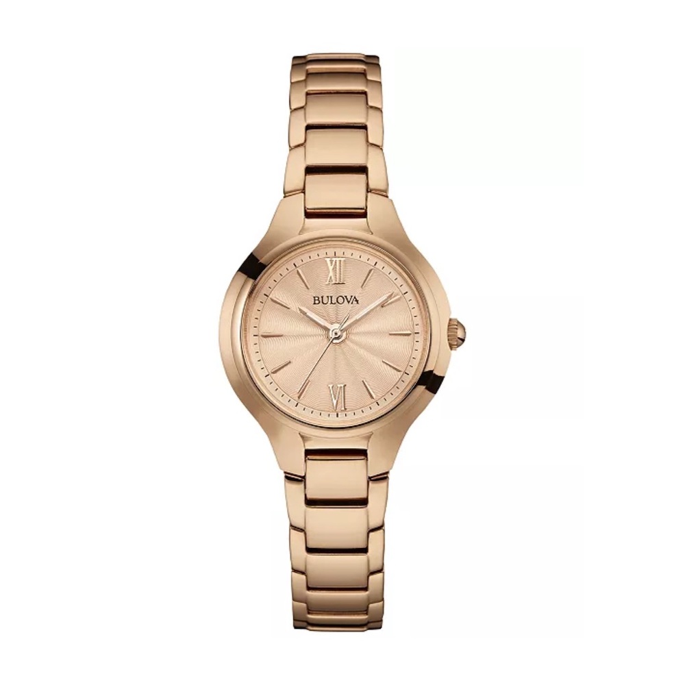 NWOT Bulova Women's Rose Gold-Tone Stainless Steel Bracelet Watch | 97L151